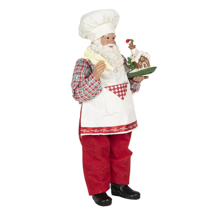 BABBO NATALE PASTICCERE CON SAC A POCHE 28CM