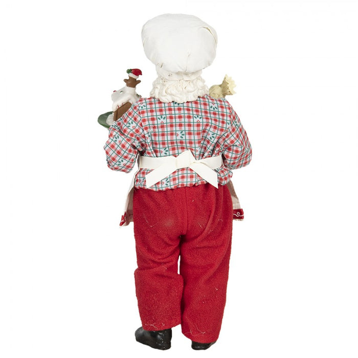 BABBO NATALE PASTICCERE CON SAC A POCHE 28CM