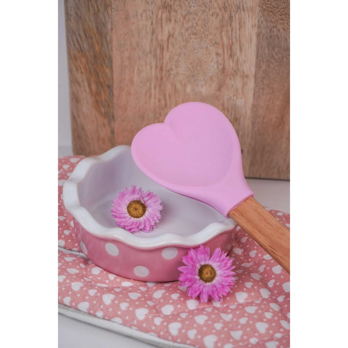 CUCCHIAIO CUORE ROSA IN LEGNO E SILICONE ISABELLE ROSE