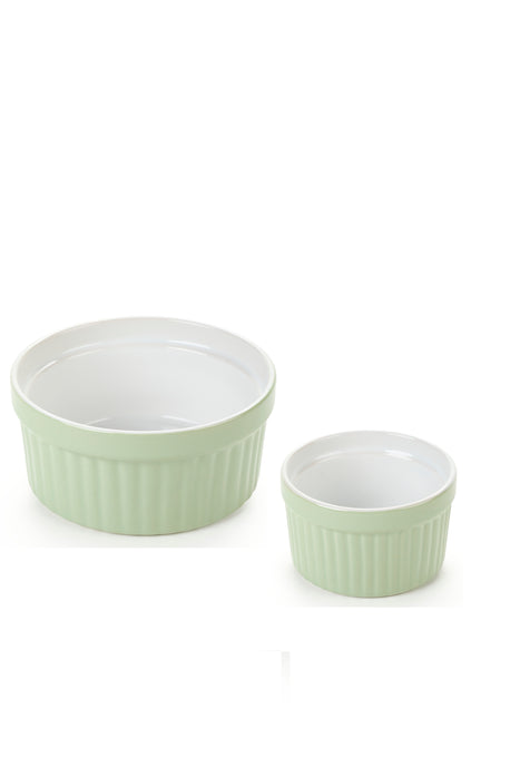 SET 2 COCOTTE STONEWARE VERDE