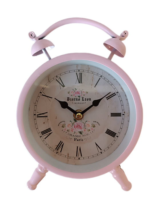 OROLOGIO DA TAVOLO SHABBY CHIC ROSA