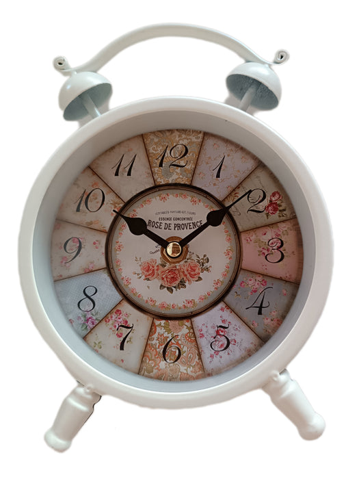 OROLOGIO DA TAVOLO SHABBY CHIC BIANCO