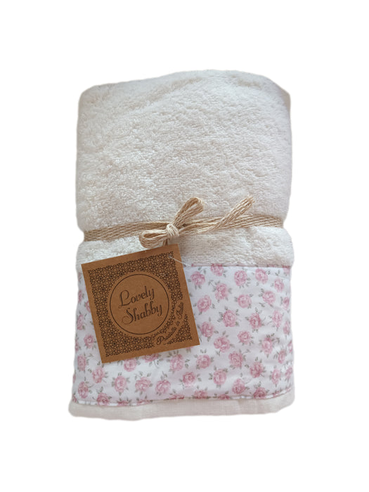 COPPIA SPUGNA BIANCA E ROSELLINE ROSA LOVELY SHABBY