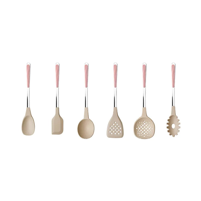 SET 6 UTENSILI CUCINA WOOD ABETE ROSA NEVA