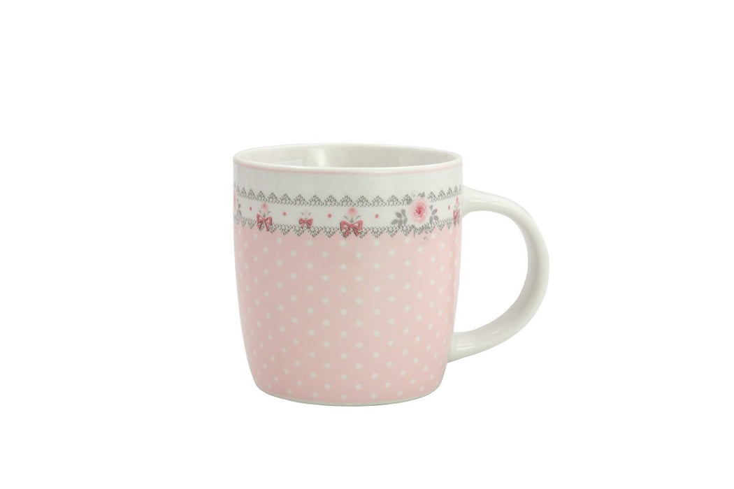 TAZZA CON POIS E ROSE ROSA 350 ML ISABELLE ROSE