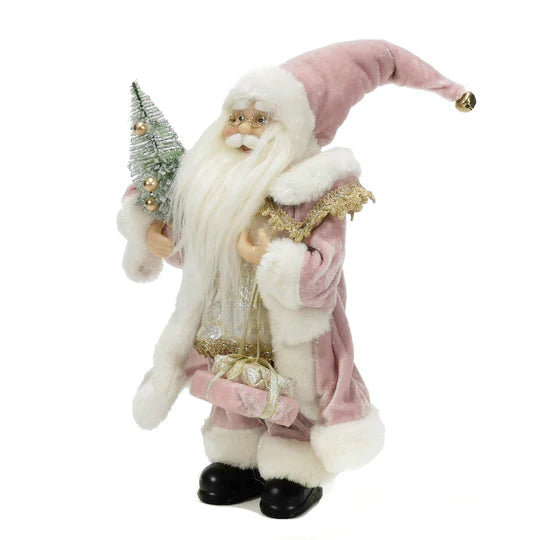 BABBO NATALE ROSA E ORO H30