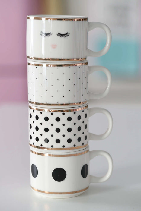 SET 4 TAZZINE CAFFE' EYES POIS MISS ÉTOILE CON RACK