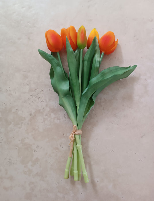 MAZZO 5 TULIPANI ARANCIONI 35CM