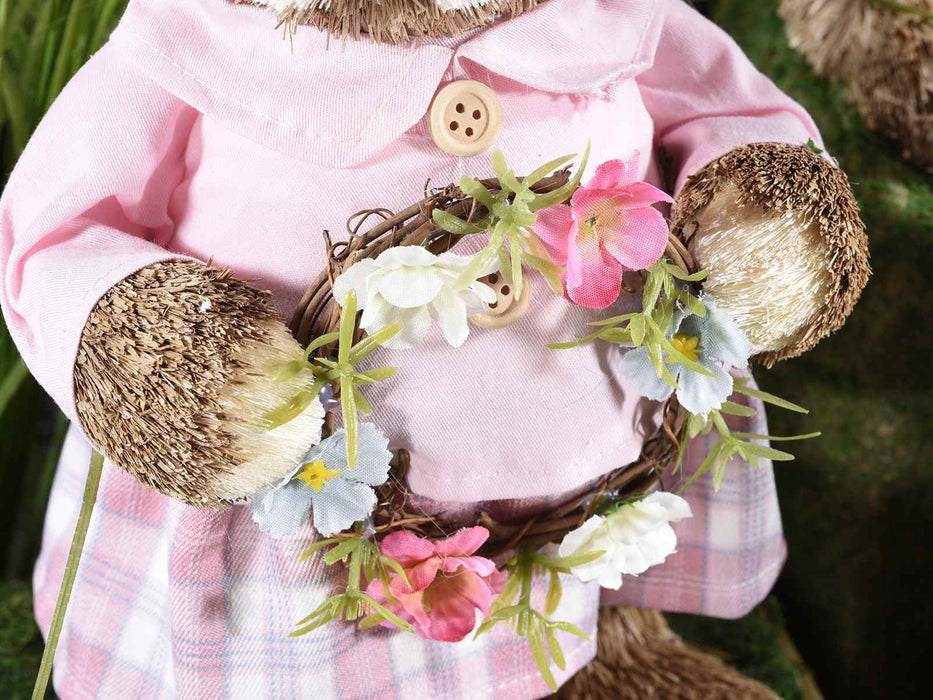 CONIGLIETTO IN FIBRA NATURALE CON FIORI E FARFALLA (MASCHIO)